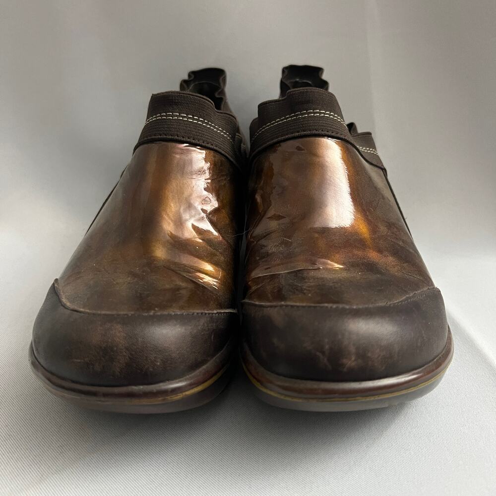 Jambu Women’s 10 CALI Marble Brown Patent Leather Platform Clogs - Picture 4 of 11